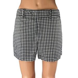 Gap The City Black White Gingham Checkered Mid Rise Casual Mini Shorts Size 4